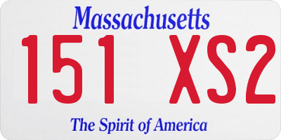 MA license plate 151XS2