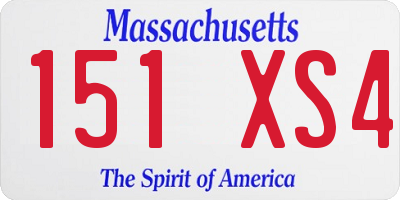 MA license plate 151XS4
