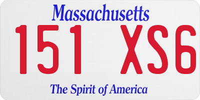 MA license plate 151XS6