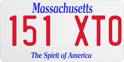 MA license plate 151XT0