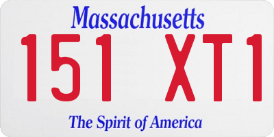 MA license plate 151XT1