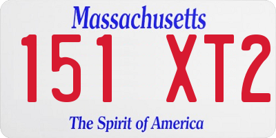 MA license plate 151XT2