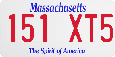 MA license plate 151XT5