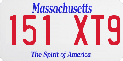 MA license plate 151XT9