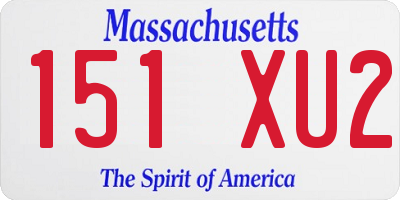 MA license plate 151XU2