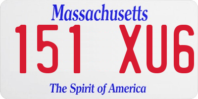 MA license plate 151XU6