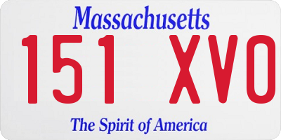 MA license plate 151XV0