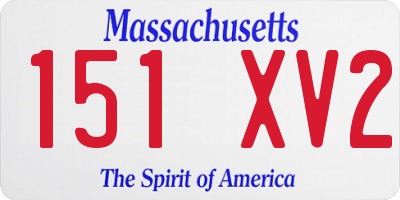 MA license plate 151XV2