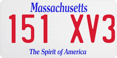 MA license plate 151XV3