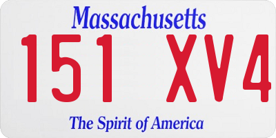 MA license plate 151XV4