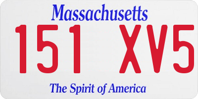 MA license plate 151XV5