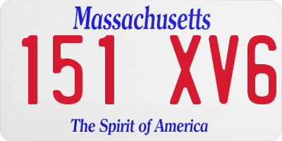 MA license plate 151XV6