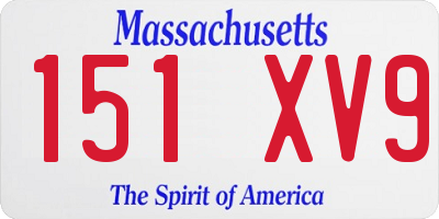 MA license plate 151XV9