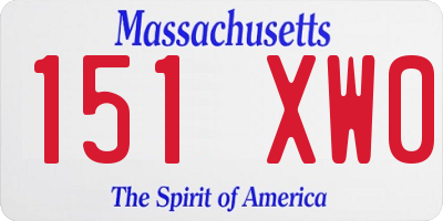 MA license plate 151XW0