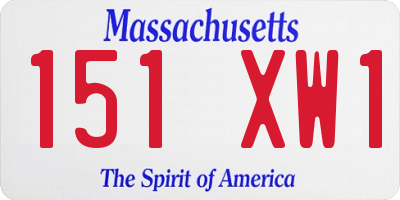 MA license plate 151XW1