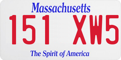 MA license plate 151XW5