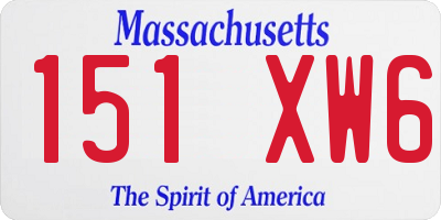 MA license plate 151XW6
