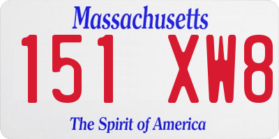MA license plate 151XW8