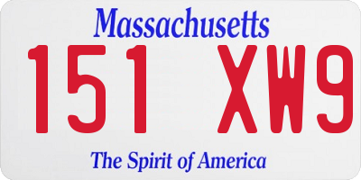MA license plate 151XW9