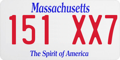 MA license plate 151XX7