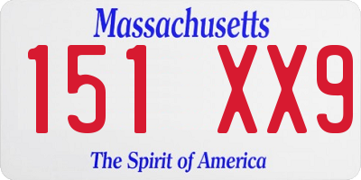 MA license plate 151XX9
