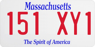 MA license plate 151XY1