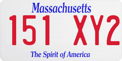 MA license plate 151XY2