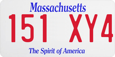 MA license plate 151XY4