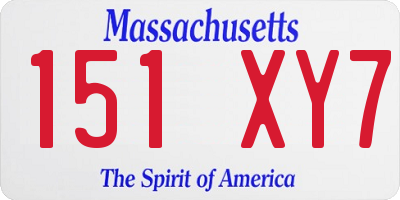 MA license plate 151XY7