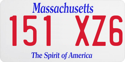 MA license plate 151XZ6