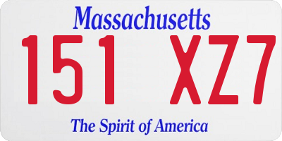 MA license plate 151XZ7