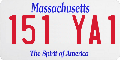 MA license plate 151YA1