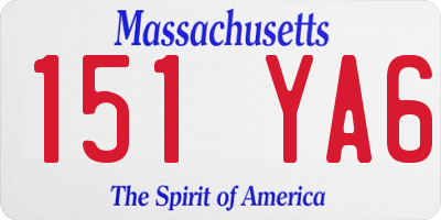 MA license plate 151YA6