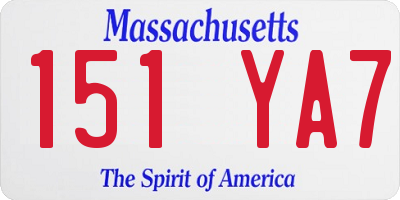 MA license plate 151YA7