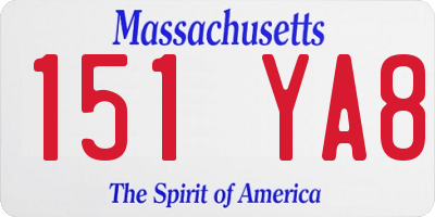 MA license plate 151YA8