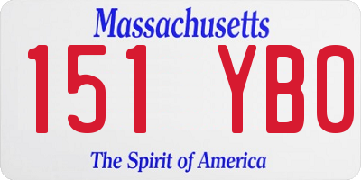 MA license plate 151YB0