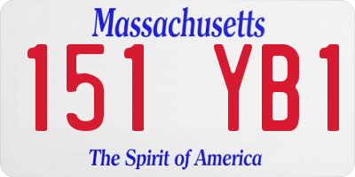MA license plate 151YB1