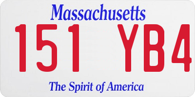 MA license plate 151YB4