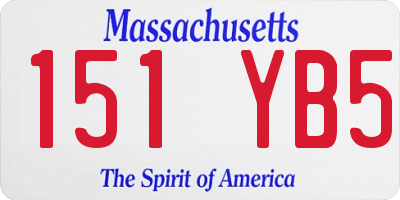 MA license plate 151YB5