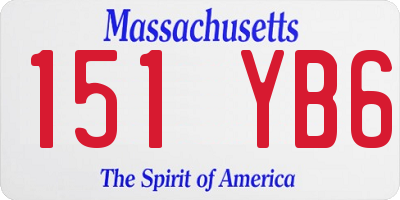 MA license plate 151YB6
