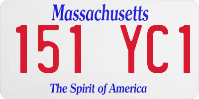 MA license plate 151YC1