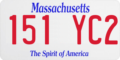 MA license plate 151YC2