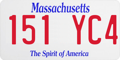 MA license plate 151YC4