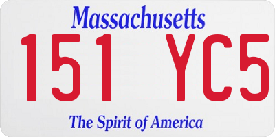 MA license plate 151YC5