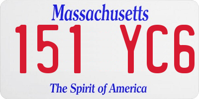 MA license plate 151YC6