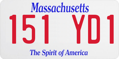 MA license plate 151YD1