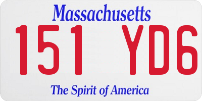 MA license plate 151YD6