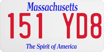 MA license plate 151YD8