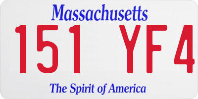 MA license plate 151YF4