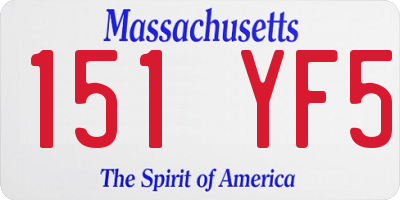 MA license plate 151YF5